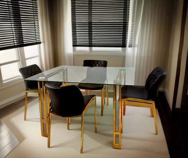 Juego de comedor Molly negro y dorado