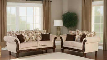 Helen Beige Sofa & Loveseat Set