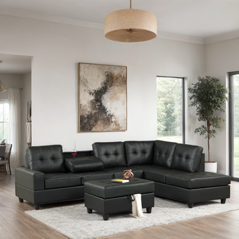 Heights PU Sectional + Ottoman Set