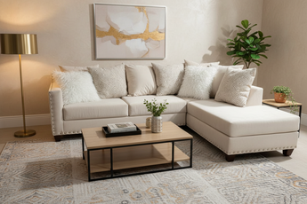 2019 Beige Sectional Nailheads