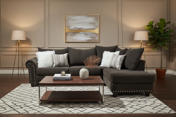 220 Brown 2pc Sectional Nailheads
