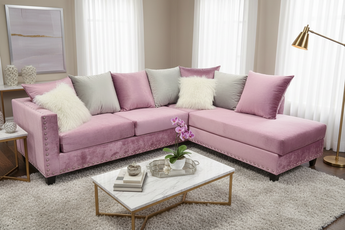 2019 Pink Sectional Nailheads
