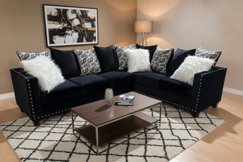 8000 Black 2pc Sectional Nailheads