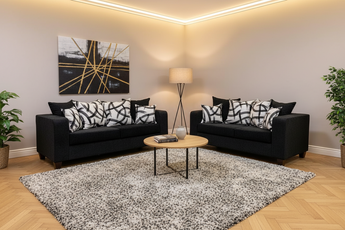 110 Black Sofa and Loveseat Set