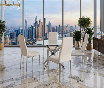D108 Wht Dining Set