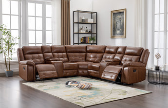 Jacob Saddle Orange Reclining Sectional