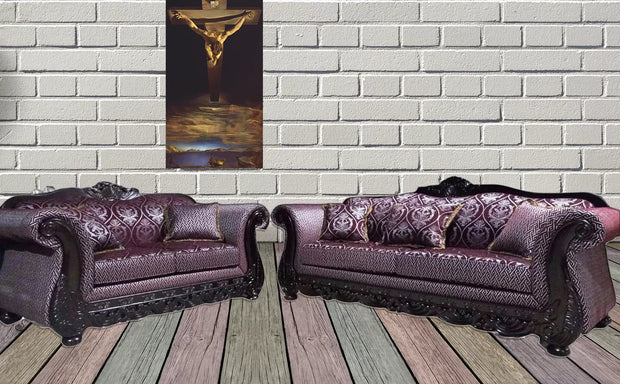 Sofá y Loveseat 600 Púrpura Vino 