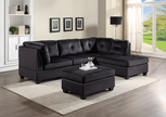 Sienna Black Sectional + Ottoman Set