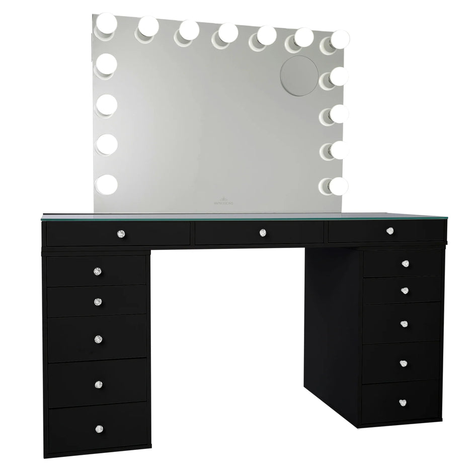 Paquete de muebles de sobremesa SlayStation Pro 2.0 + espejo de tocador + 5 cajones