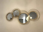 Wall Mirror Creative 3D Overlapping 4 Rings Metal Decor