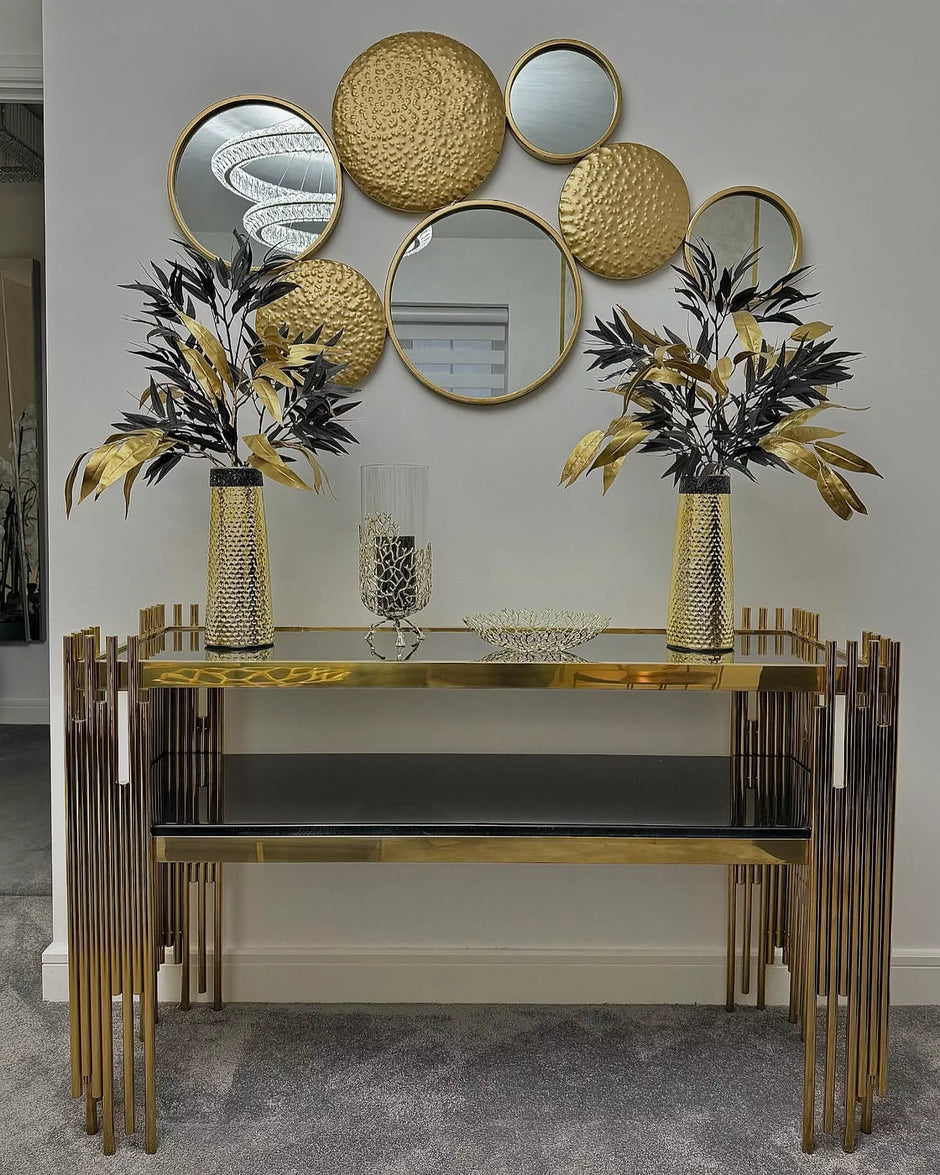 Juego de espejos decorativos de pared con espejo redondo creativo para colgar en la pared. 