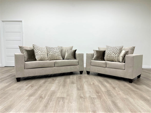 Conjunto de sofá y loveseat beige Hollywood 110
