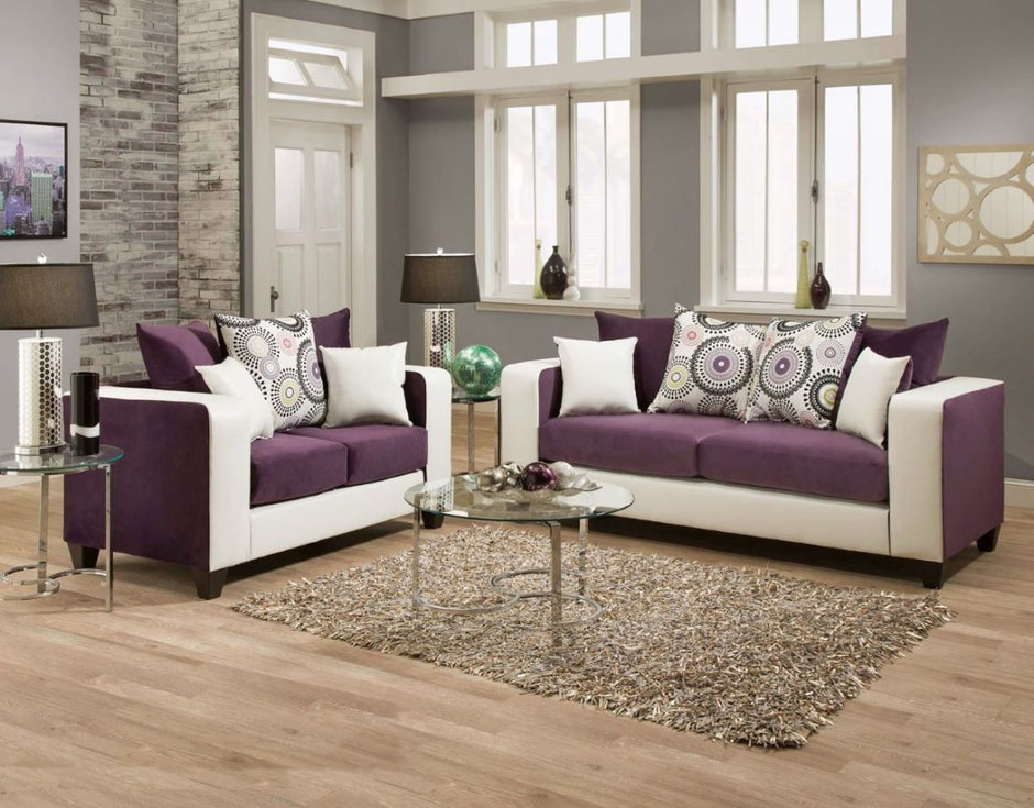 Sofá y Loveseat 300 Morado