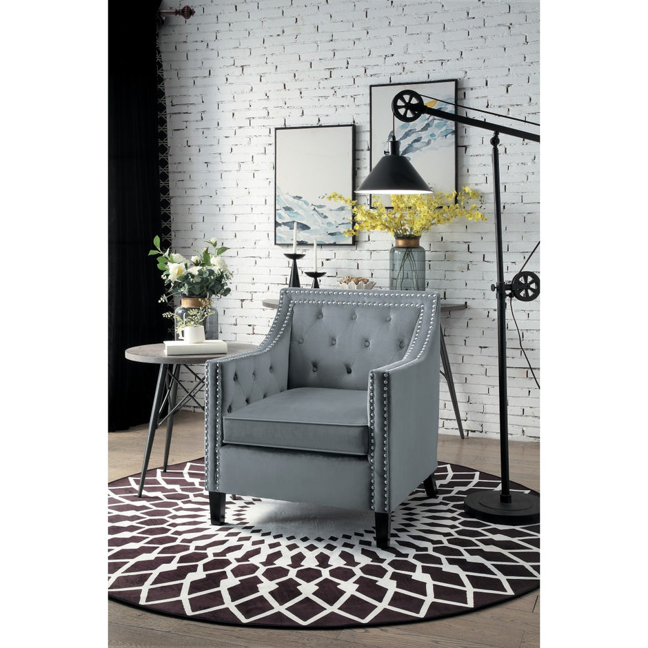 Silla decorativa gris 1297GY 