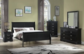 B3950 LOUIS PHILIP BLACK BEDROOM