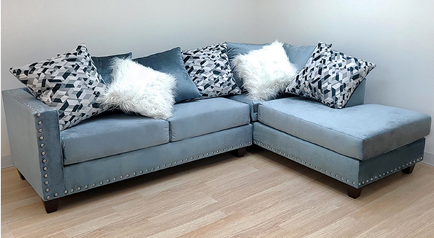 2019 Grey/Blue Sectional Nailheads