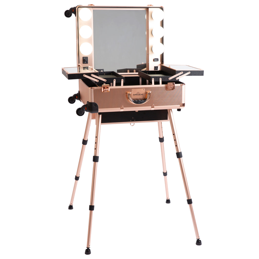 Estuche de viaje SlayCase® XL con diseño de oro rosa brillante