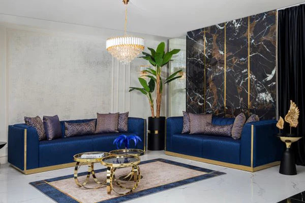 Sofá y loveseat azul marino Harley