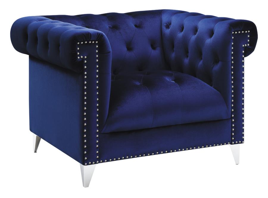 Bleker Tuxedo Blue Living Room Set