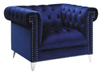 Bleker Tuxedo Blue Living Room Set