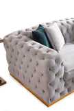 Sofá y loveseat de terciopelo gris Stella