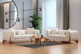 Sofá y loveseat de bouclé marfil Almira