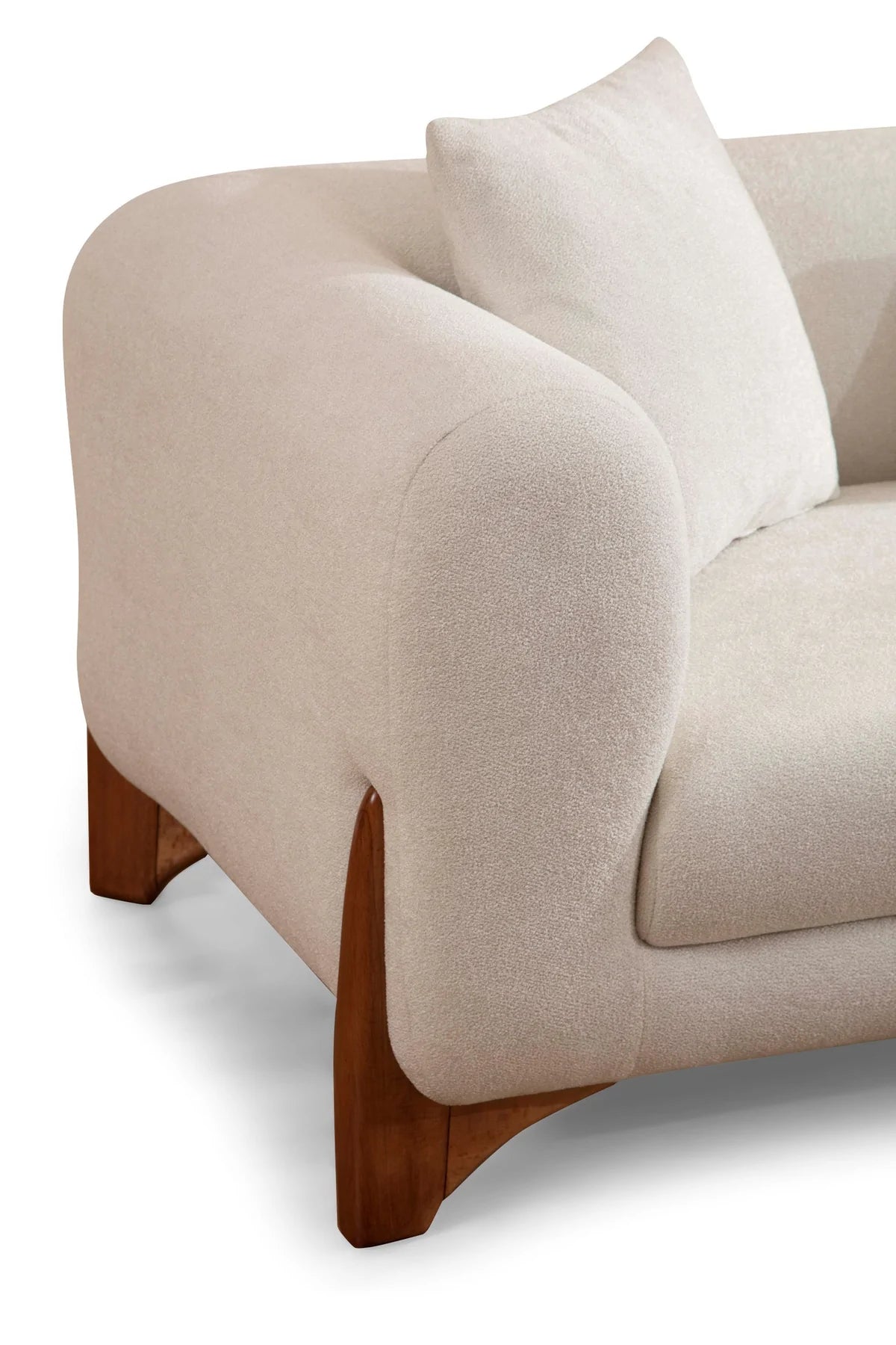 Sofá y loveseat de bouclé marfil Almira