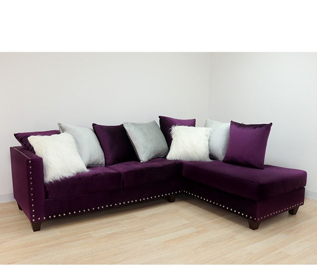2019 Purple Sectional Nailheads