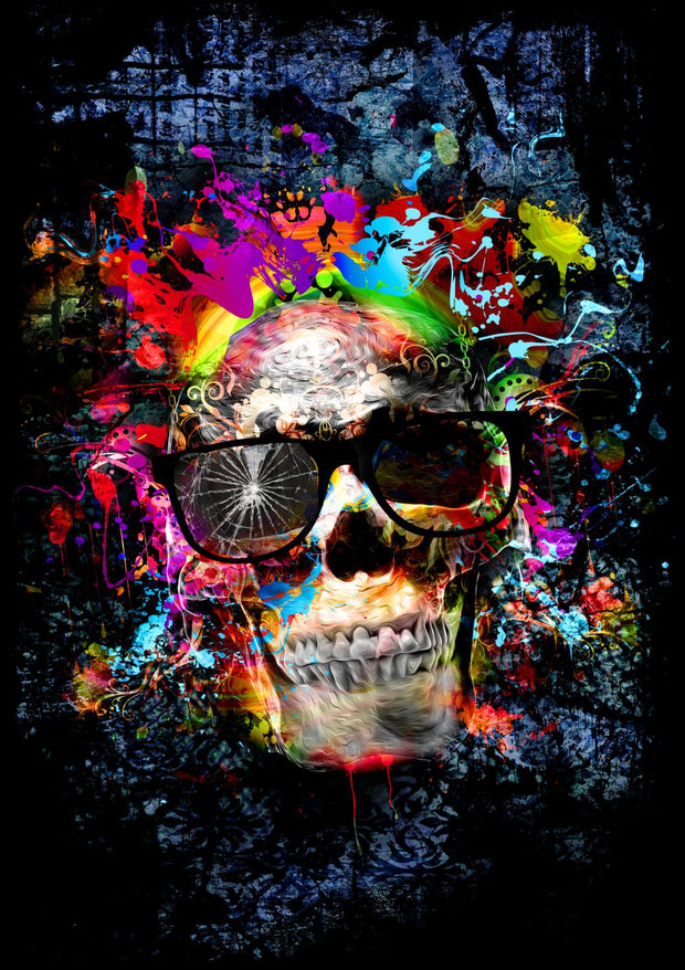 Vidrio templado con lámina - Color me Skull