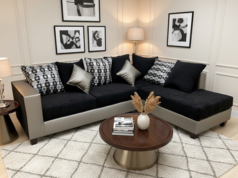 309 Sliver/Black Sectional