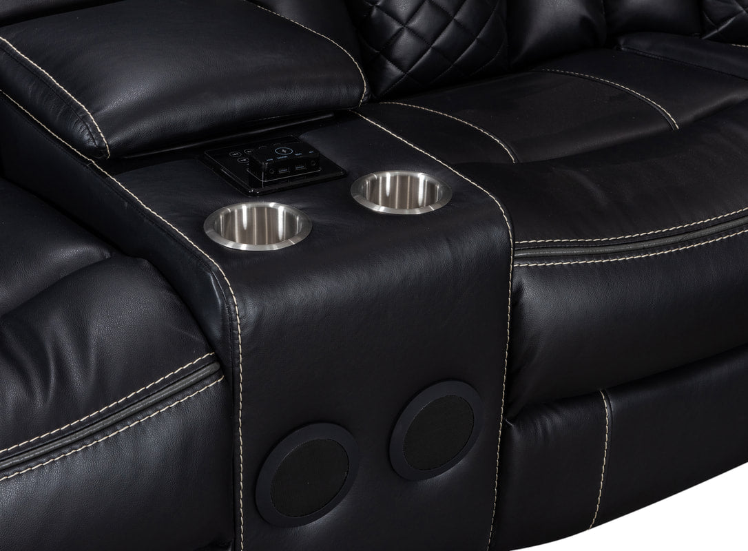 Seccional reclinable negro Alexa2023