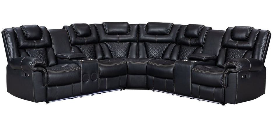 Seccional reclinable negro Alexa2023