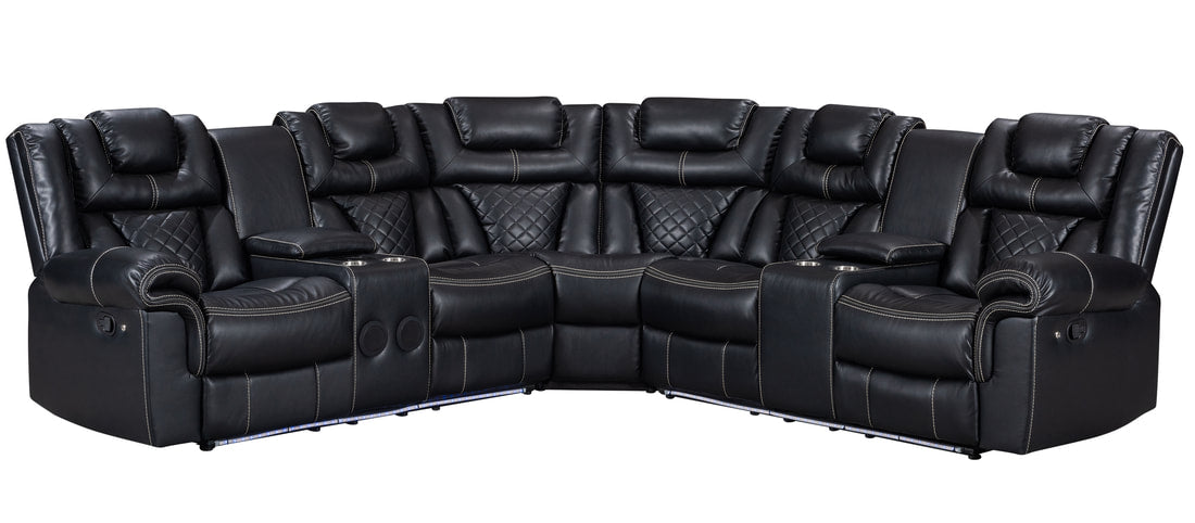 Seccional reclinable negro Alexa2023