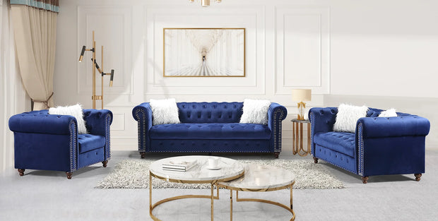 S8188 Sofá Milan Azul + Loveseat