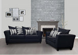 300 Galaxy Black Sofa and Loveseat