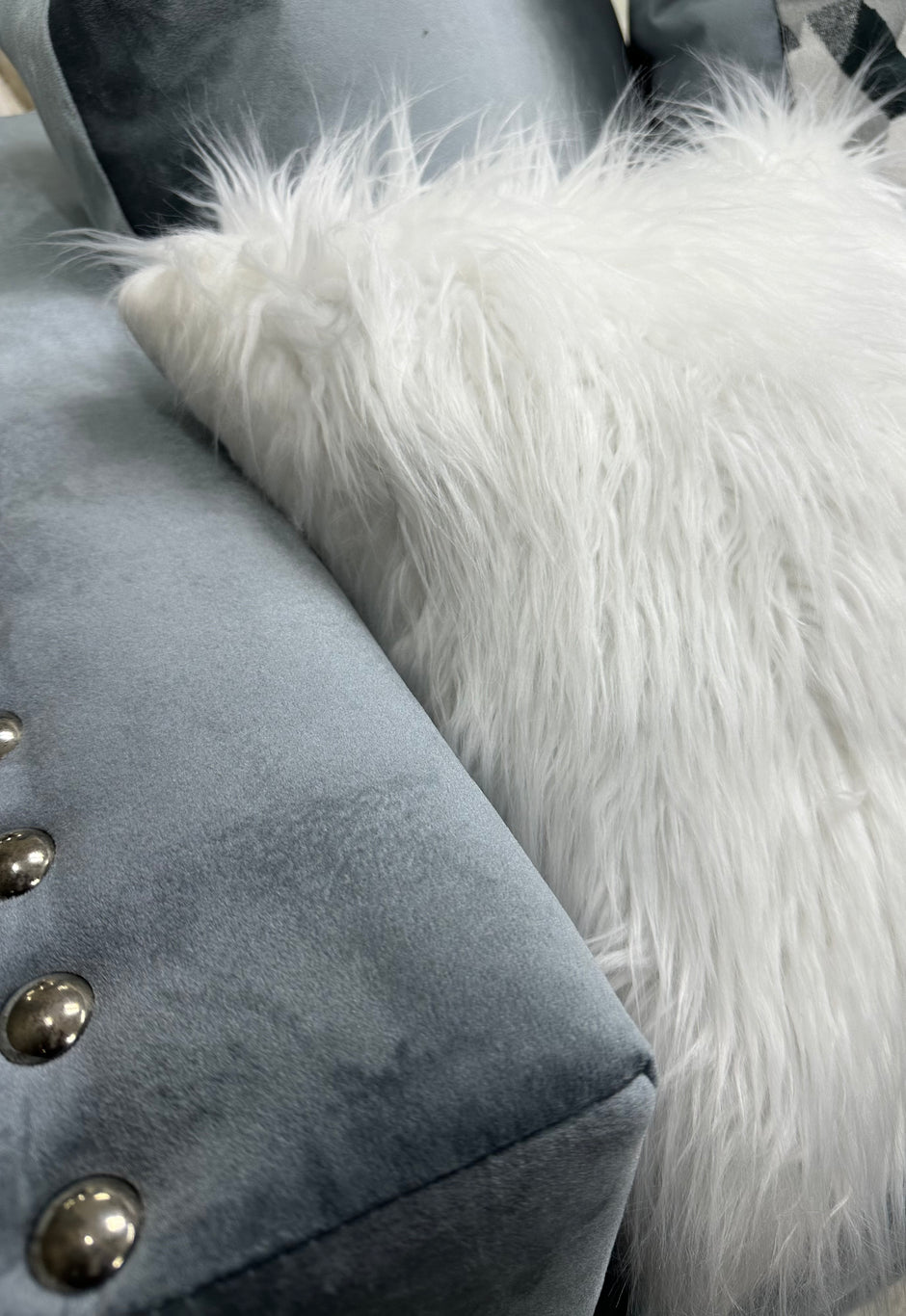 2019 Grey/Blue Sectional Nailheads