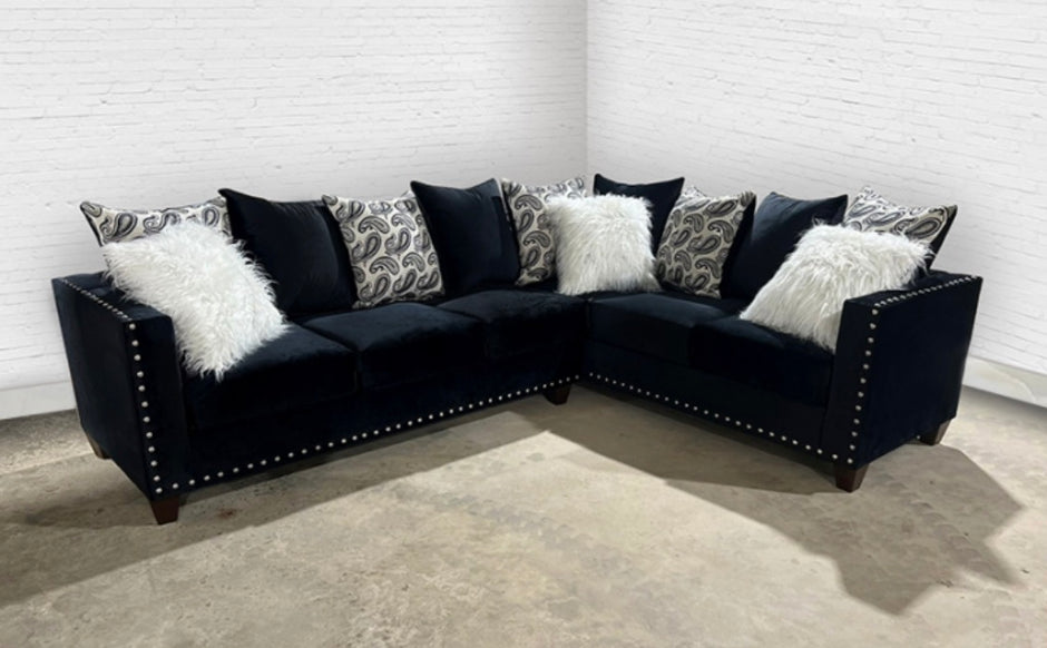 8000 Black Sectional Nailheads