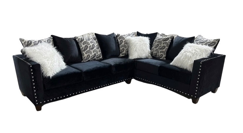 8000 Black Sectional Nailheads