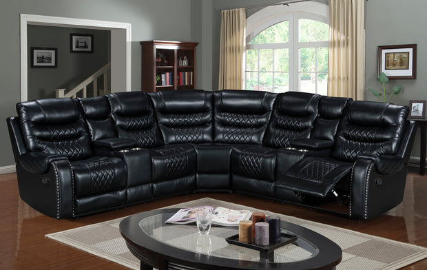 Martin81 Black Reclining Sectional